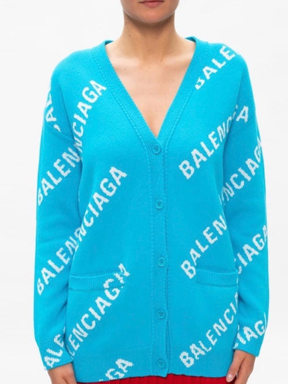 Auth Balenciaga Blue Women's Sweater